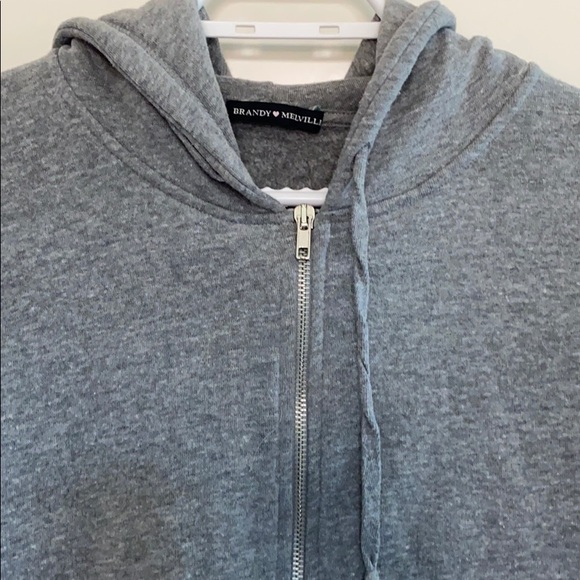 Gray brandy Melville zip up - Picture 2 of 2